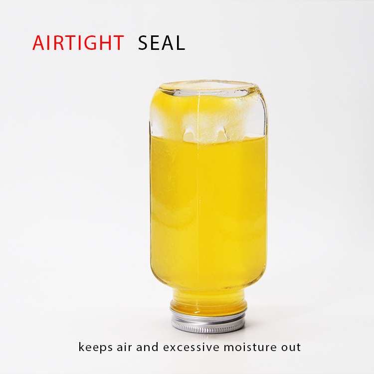 Hot Sale Cheap Price 250/350/500Ml French Square Round Glass Juice /Milk Bottle With Aluminium Cap