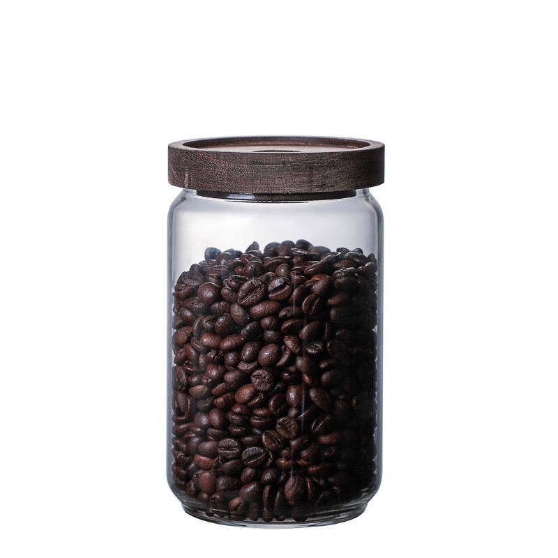 Hot Sale Clear Borosilicate Glass Storage Bottles With bamboo Lid Personalised Food Nuts Glass Jars Containers for food storage