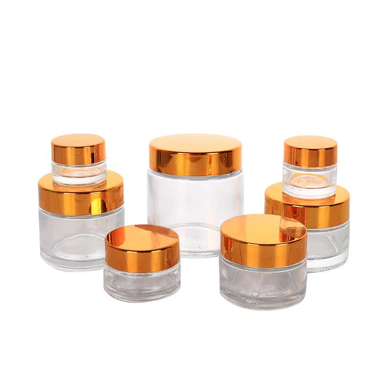 Hot Sale Clear Cream Glass Jar With Lid For Skin Care Cosmetic Packaging