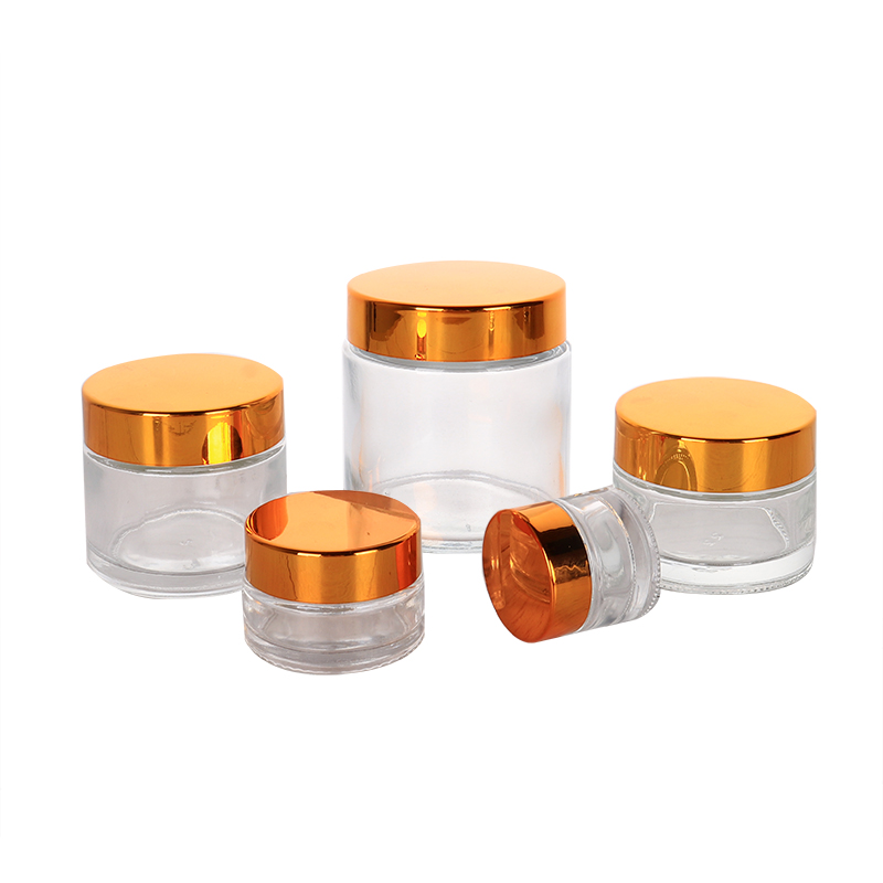 Hot Sale Clear Cream Glass Jar With Lid For Skin Care Cosmetic Packaging