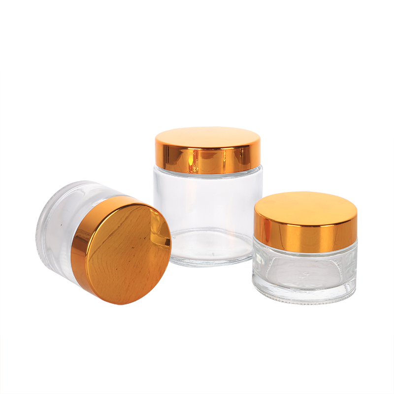 Hot Sale Clear Cream Glass Jar With Lid For Skin Care Cosmetic Packaging