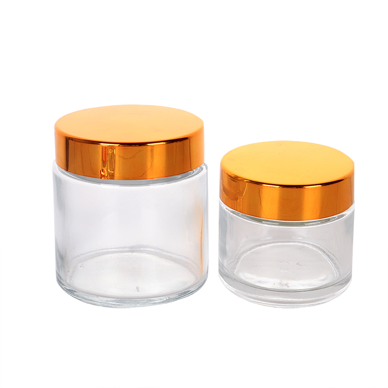 Hot Sale Clear Cream Glass Jar With Lid For Skin Care Cosmetic Packaging
