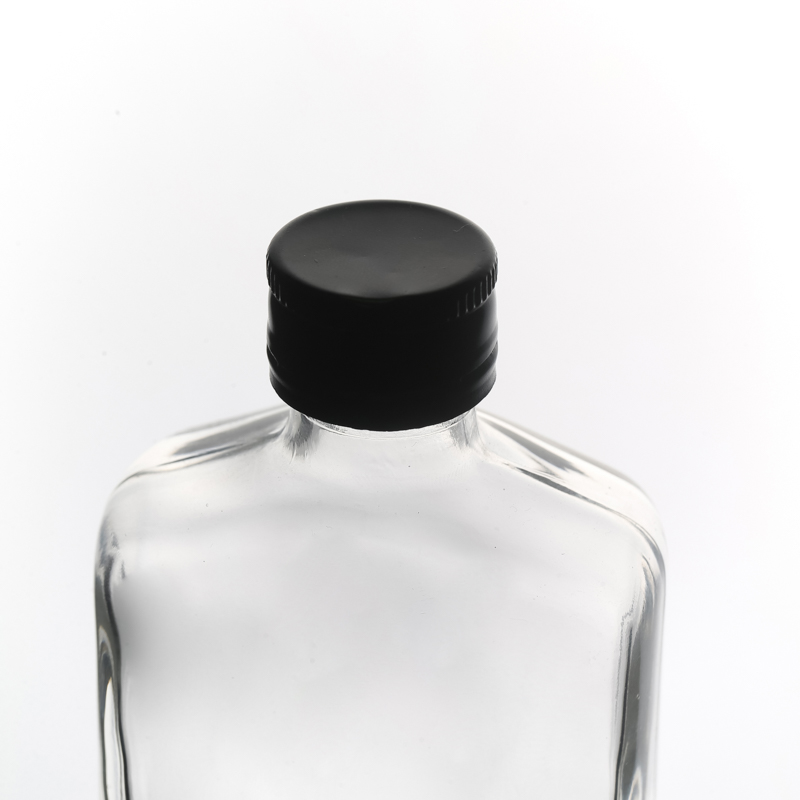 Hot Sale Clear Flat Metal Cap Customize Small Wine Glass Bottle Factory
