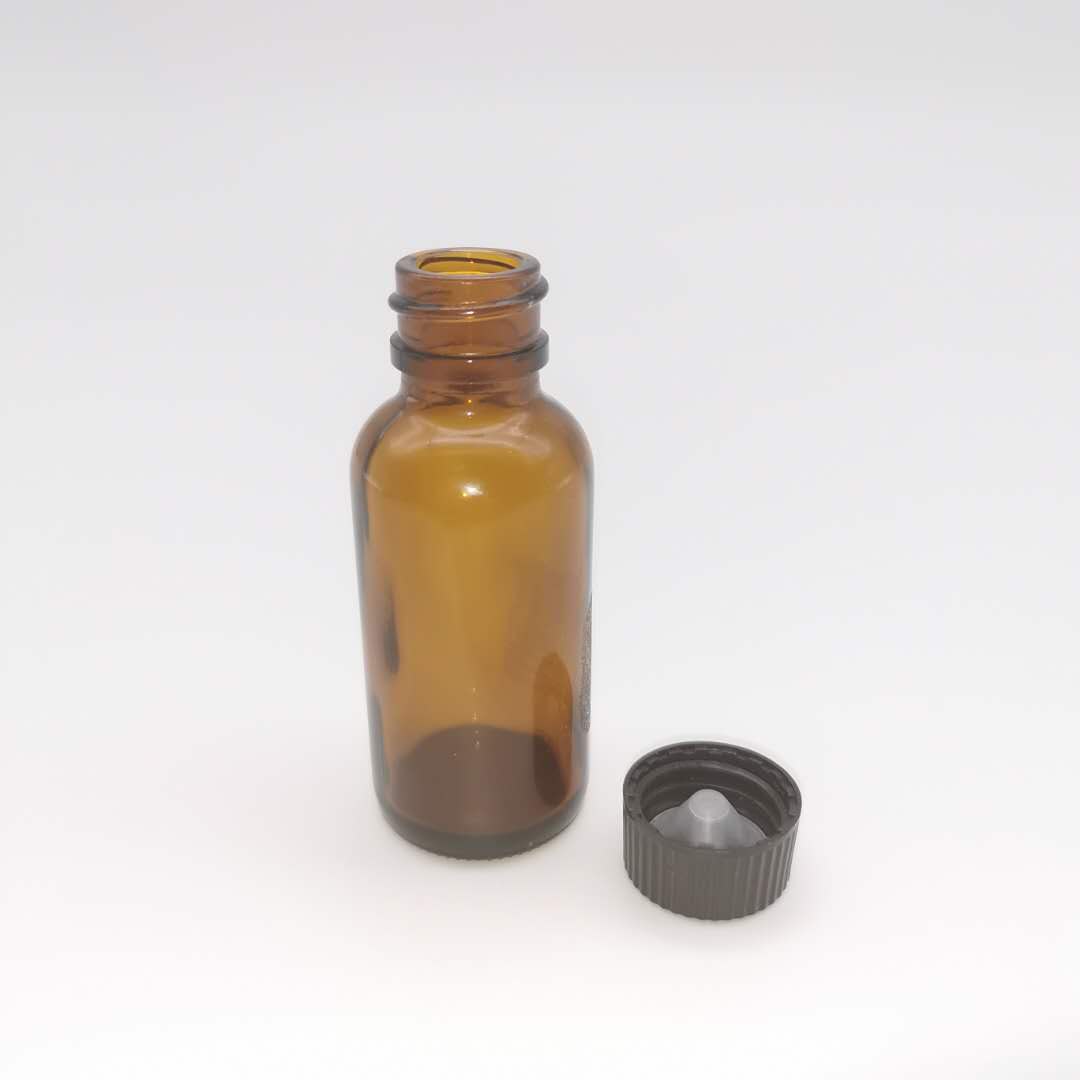 Hot Sale Custom 20ml Plastic Cap Amber Glass Essential Oil Bottle