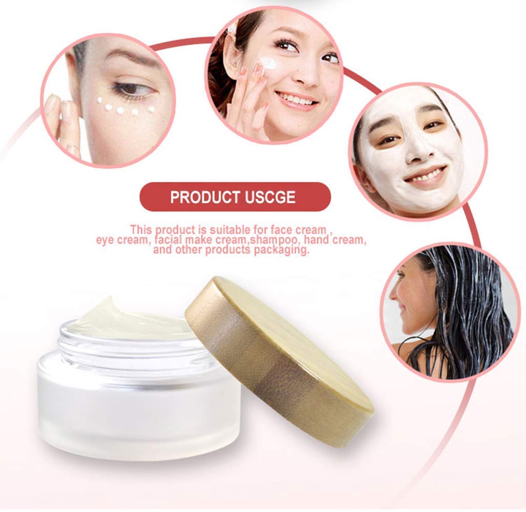 Hot Sale Custom Logo 50g 100g Empty White Matt Frosted Wooden Bamboo Lid Cap Glass Cosmetic Makeup Cream Jars