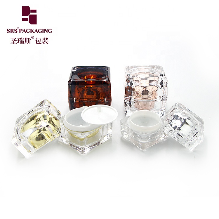 Hot Sale Custom Square Acrylic Plastic 10g 15g 30g 50g Cosmetic Eye Cream Jars