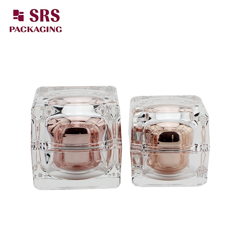 Hot Sale Custom Square Acrylic Plastic 10g 15g 30g 50g Cosmetic Eye Cream Jars