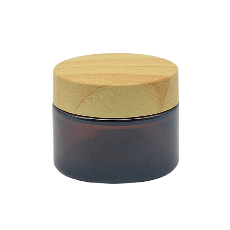 Hot Sale Eco Friendly 30g 50g 100g Empty Matt Frosted Wooden Bamboo Lid Cap Glass Cosmetic Jars