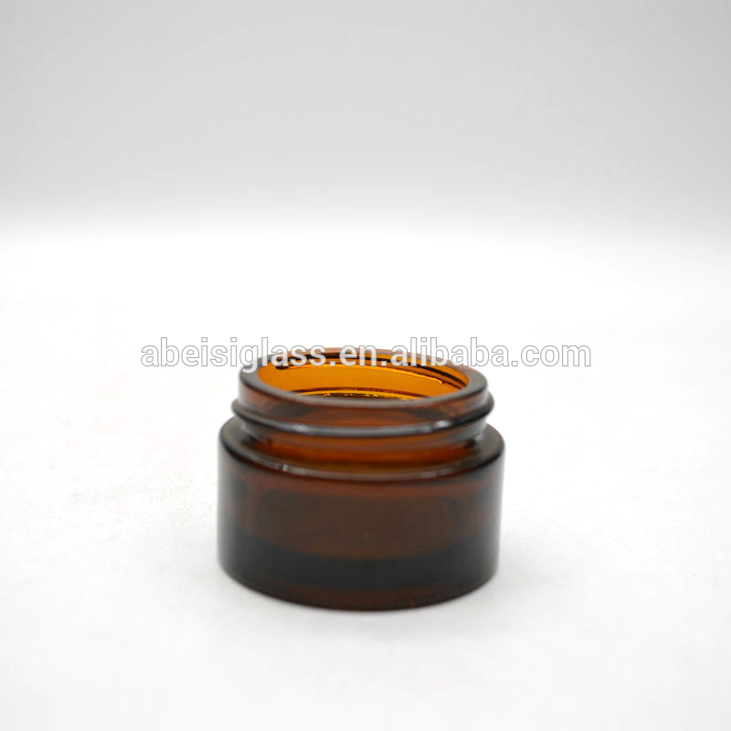 Hot Sale Eco Friendly Custom Logo 20g Empty Amber Black Lid Glass Cosmetic Jars