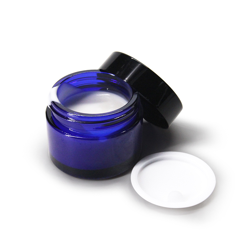 Hot Sale Eco Friendly Custom Logo 50G 100G Empty Frosted Cap Glass Cosmetic Cream Jars