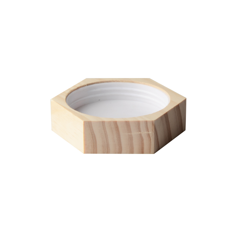 Hot Sale Eco friendly Empty 380ml Hexagon Honey Glass Jar with Wooden Lids