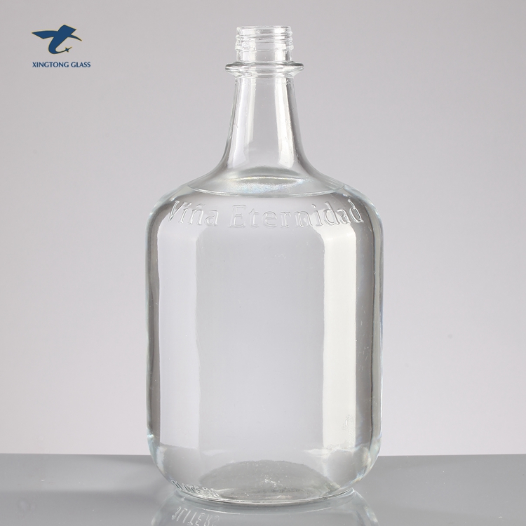 Hot Sale Elegant Clear Transparent 5 Liter Glass Bottle With Aluminium Caps