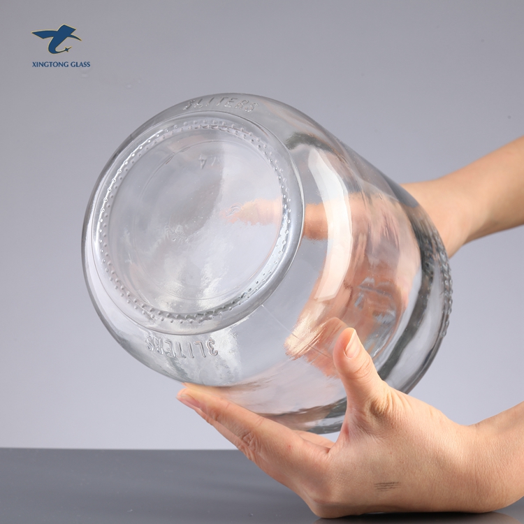Hot Sale Elegant Clear Transparent 5 Liter Glass Bottle With Aluminium Caps