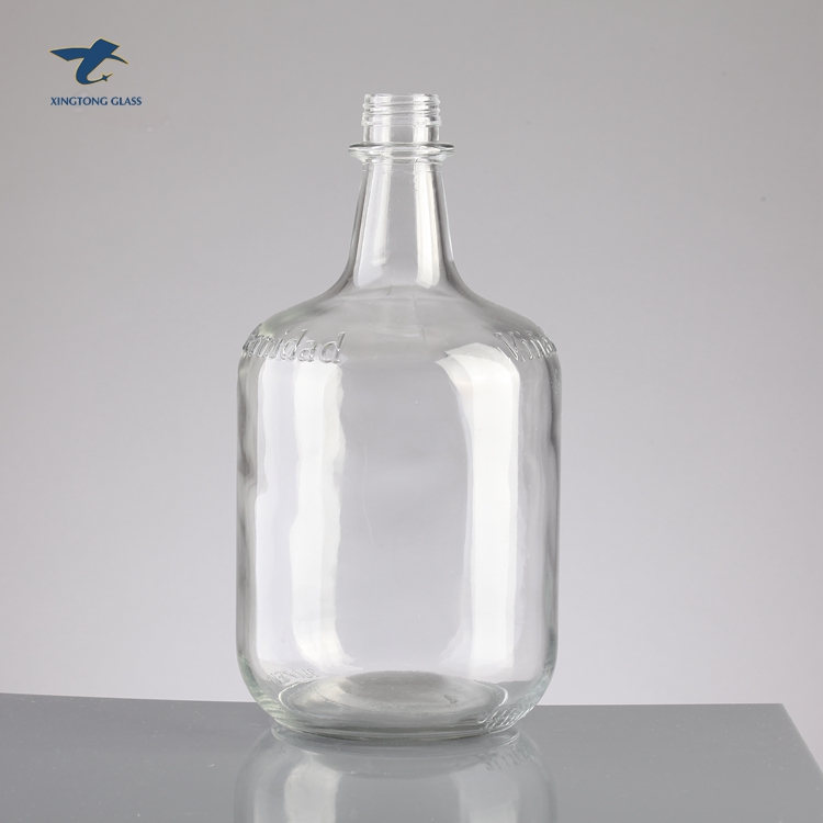 Hot Sale Elegant Clear Transparent 5 Liter Glass Bottle With Aluminium Caps