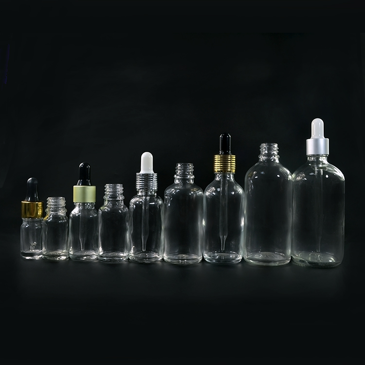 Hot Sale Empty Custom Logo 5ml 10ml 15ml 30ml 50ml 100ml clear essential oil glass Bottles Cosmetics Liquid glass Dropper Bottle