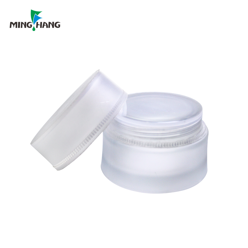 Hot Sale Empty Frost Glass Cosmetic Packaging 10g 50g acrylic luxury 50ml cosmetic Cream Jar