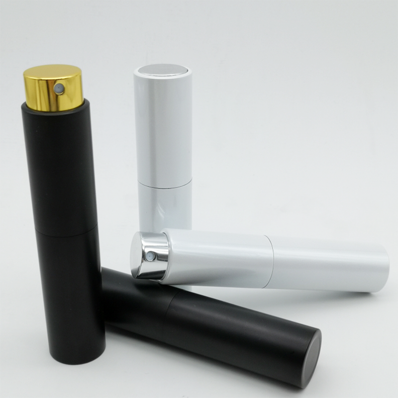 Hot Sale Empty Round Aluminum Travel Pocket Twist Fine Mist Spray 10ml Perfume Bottles