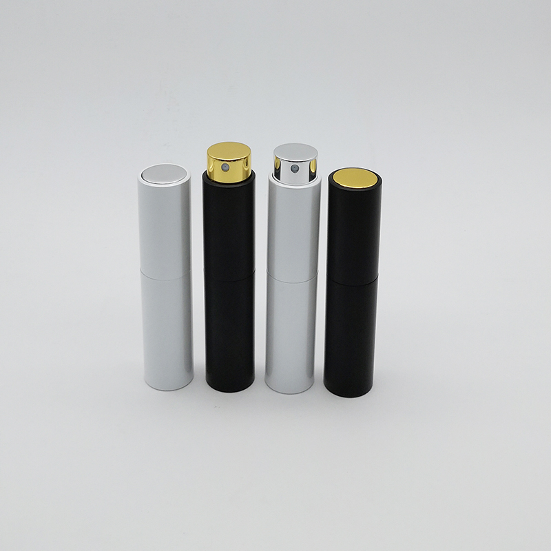 Hot Sale Empty Round Aluminum Travel Pocket Twist Fine Mist Spray 10ml Perfume Bottles