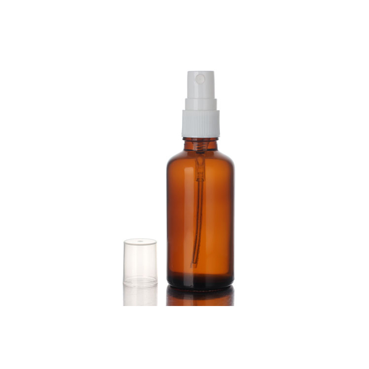 Hot Sale Essential Oil Use Luxury Brown Perfume Bottle 50 ml With Spray Pump