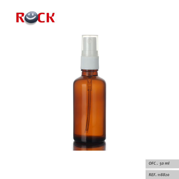 Hot Sale Essential Oil Use Luxury Brown Perfume Bottle 50 ml With Spray Pump
