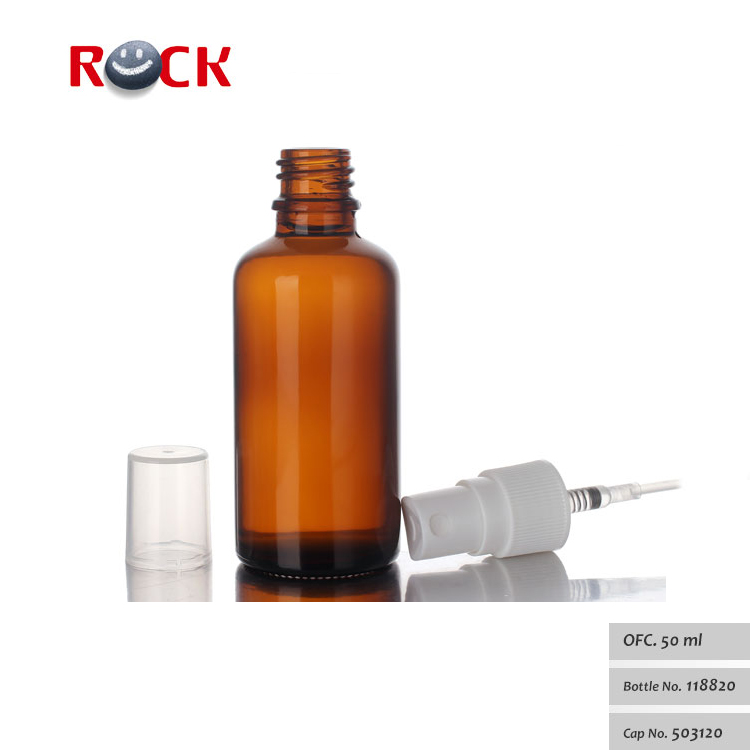Hot Sale Essential Oil Use Luxury Brown Perfume Bottle 50 ml With Spray Pump
