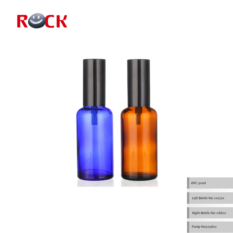 Hot Sale Essential Oil Use Luxury Brown Perfume Bottle 50 ml With Spray Pump
