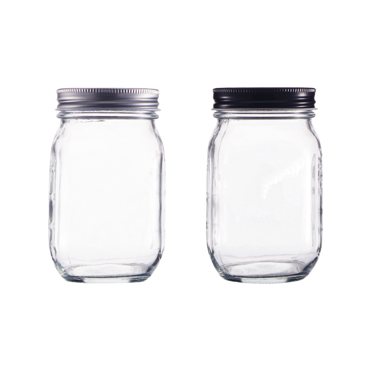 Hot Sale Factory High Quality Custom Clear 500 ML Glass Mason Jar For Honey With Screw Metal Lid