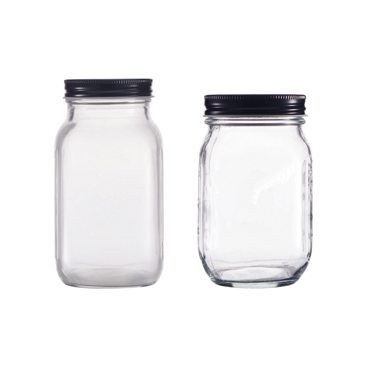 Hot Sale Factory High Quality Custom Clear 500 ML Glass Mason Jar For Honey With Screw Metal Lid