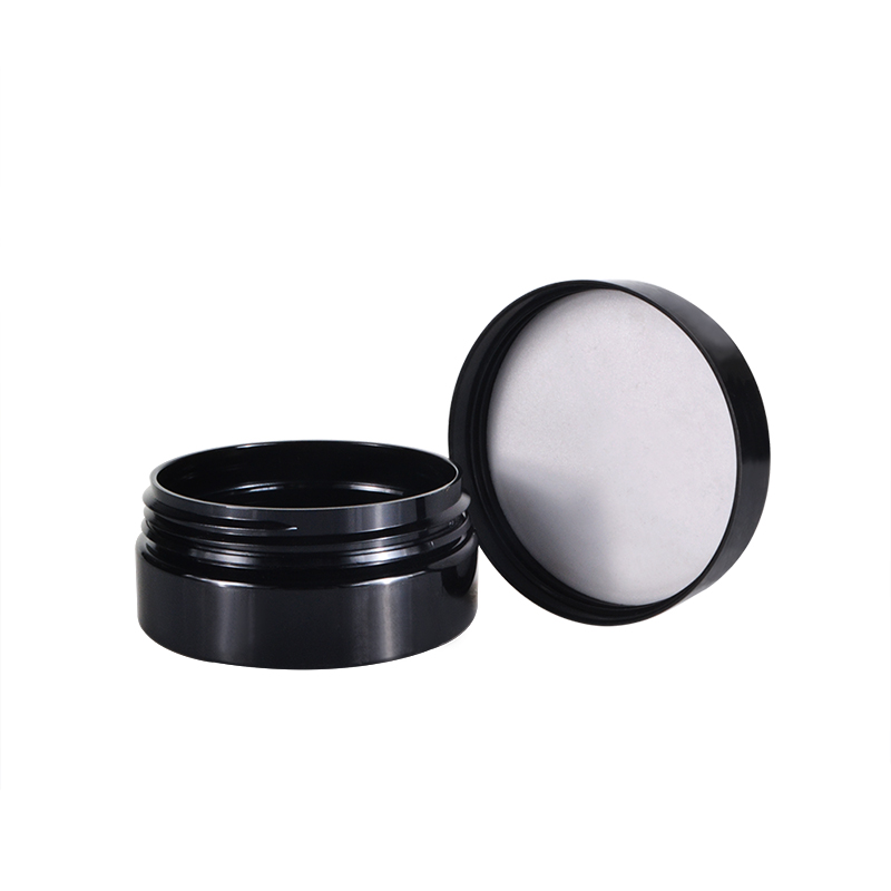 Hot Sale Factory Price Wholesale Black Cream Container Cosmetics Packaging Empty Round Containers PET Plastic Jars