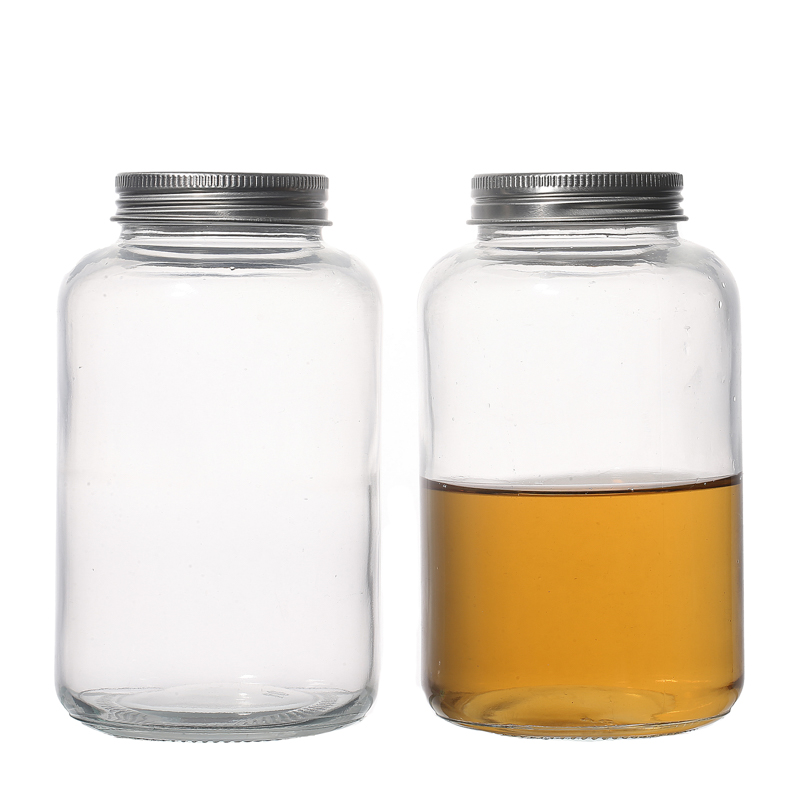 Hot Sale Factory Supply Customize Beverage Empty Clear Round 500ml Glass Bottle with Lids