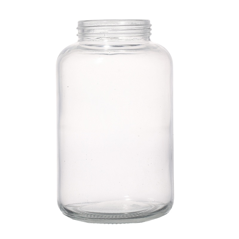 Hot Sale Factory Supply Customize Beverage Empty Clear Round 500ml Glass Bottle with Lids