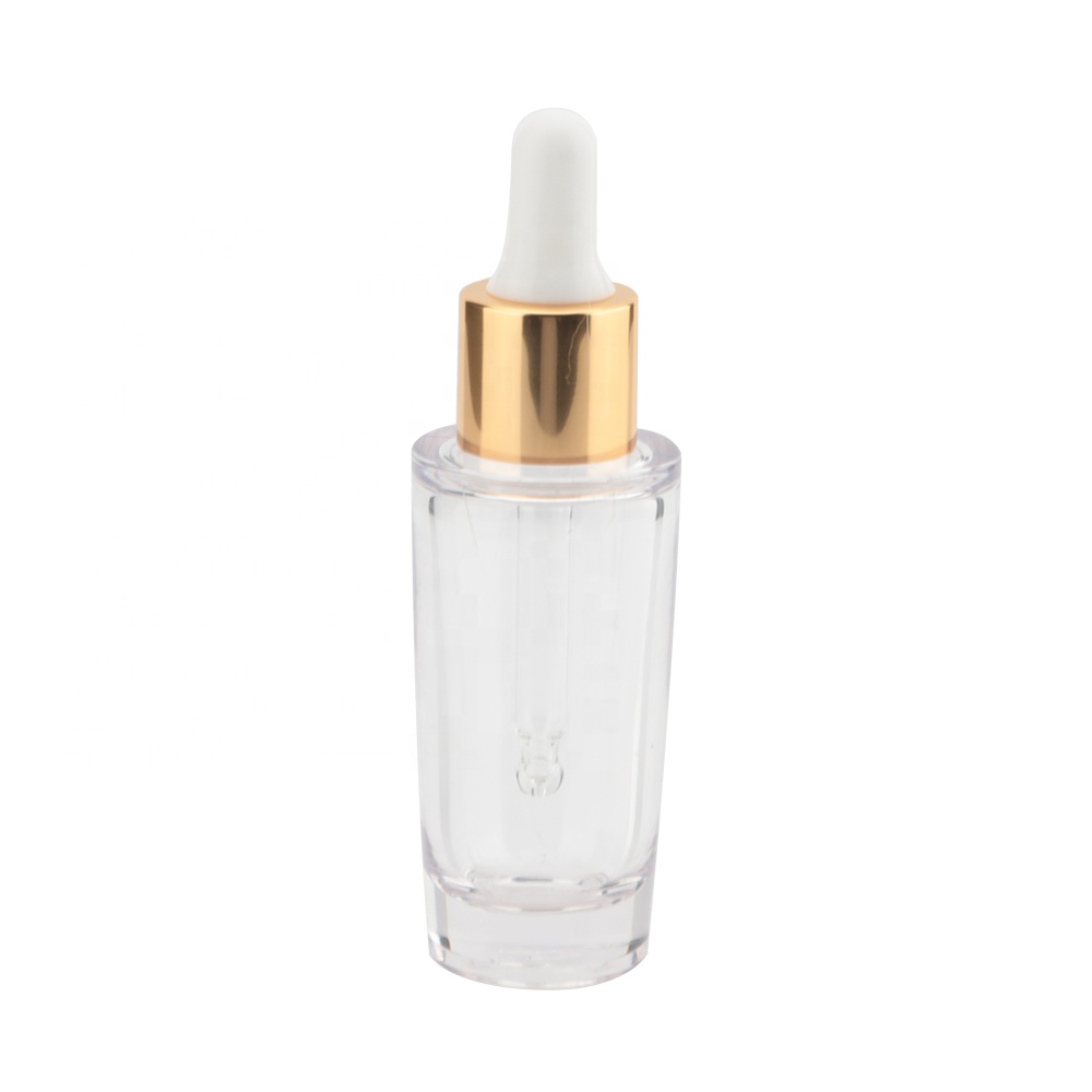 Hot Sale Fancy 12ML 18ML 20ML 30ML Gold UV PETG Plastic Bottle Cosmetics Square Fancy Drop Eye Dropper Bottle
