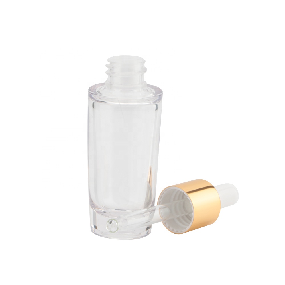 Hot Sale Fancy 12ML 18ML 20ML 30ML Gold UV PETG Plastic Bottle Cosmetics Square Fancy Drop Eye Dropper Bottle