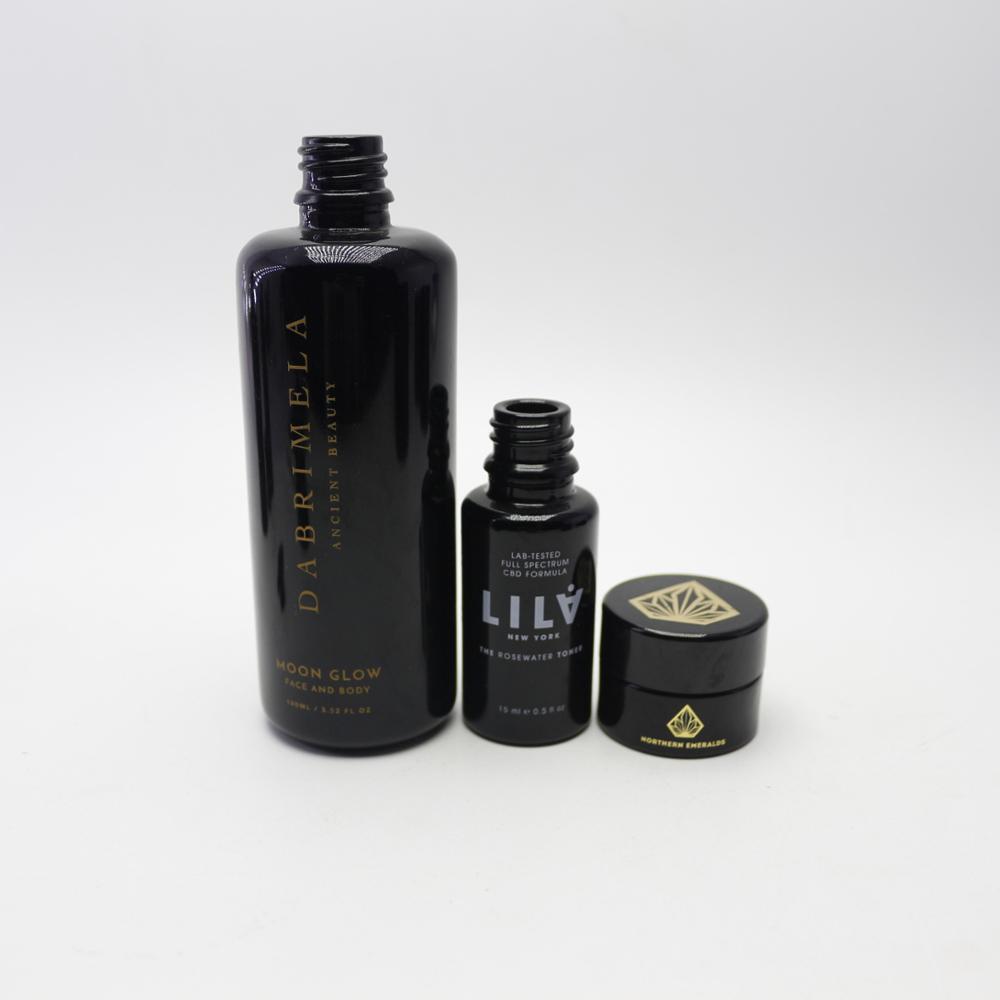 Hot Sale Fancy Violet Glass Cosmetic Lotion Bottle Pump For Sale UV-001RL