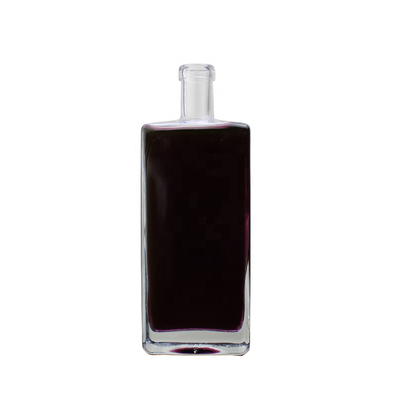 Hot Sale Fashion Square Rectangular Ultra White Spirits Vodka 750ml Liquor 70cl 700ml Glass 500ml Gin Bottles