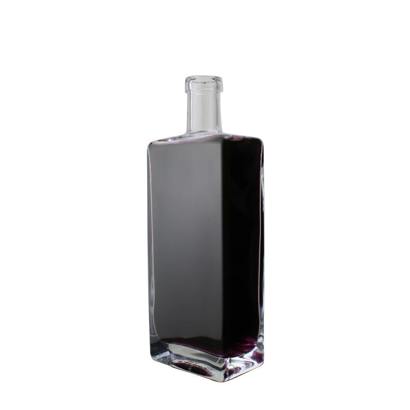Hot Sale Fashion Square Rectangular Ultra White Spirits Vodka 750ml Liquor 70cl 700ml Glass 500ml Gin Bottles