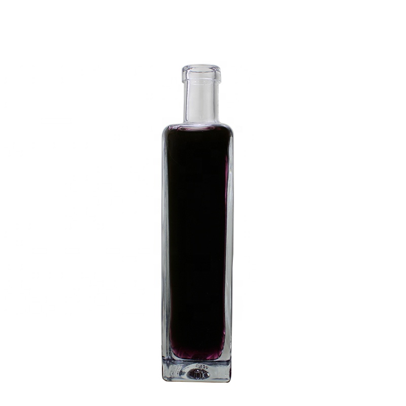 Hot Sale Fashion Square Rectangular Ultra White Spirits Vodka 750ml Liquor 70cl 700ml Glass 500ml Gin Bottles