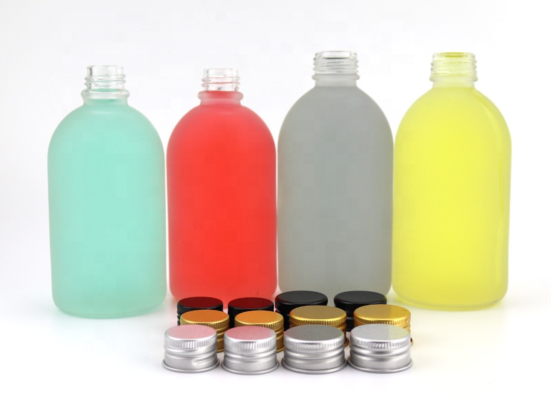 Hot Sale Frost Round Water Milk Tea Bottle Customizable Milk Bottle Beverage Water Juice Milk Bottle With Screw Cap