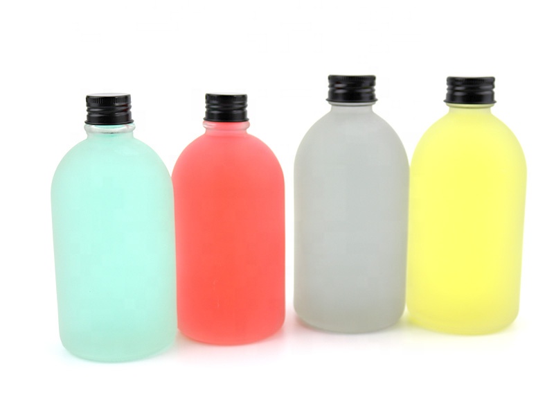 Hot Sale Frost Round Water Milk Tea Bottle Customizable Milk Bottle Beverage Water Juice Milk Bottle With Screw Cap