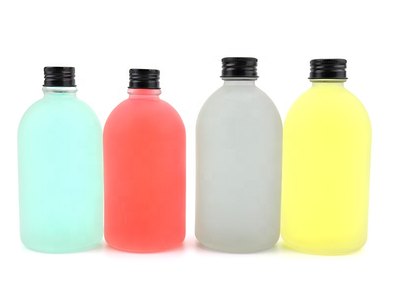 Hot Sale Frost Round Water Milk Tea Bottle Customizable Milk Bottle Beverage Water Juice Milk Bottle With Screw Cap