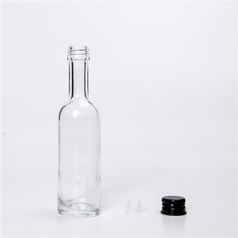 Hot Sale Glass Bottle For Water Drinking Juice Glass Packing With Black Or White Plastic Lids