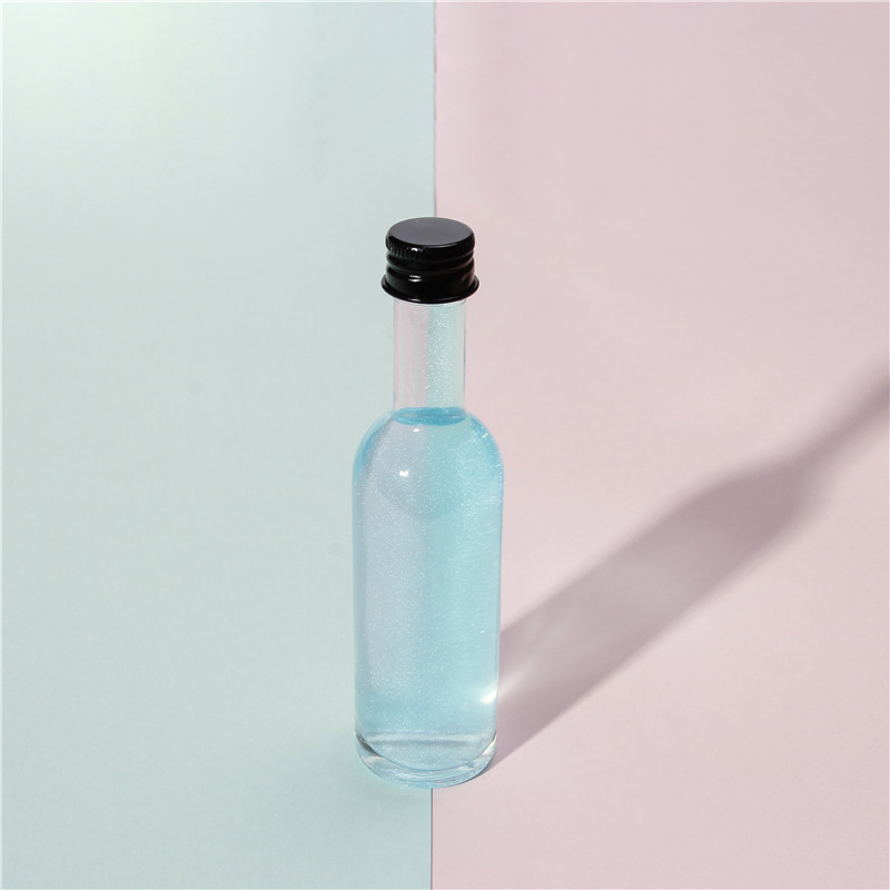 Hot Sale Glass Bottle For Water Drinking Juice Glass Packing With Black Or White Plastic Lids