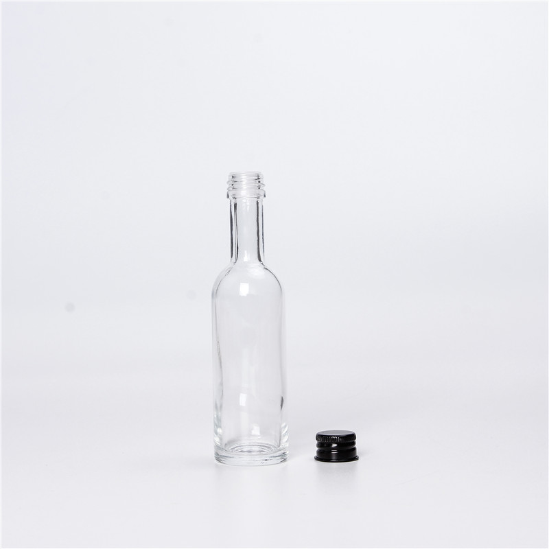 Hot Sale Glass Bottle For Water Drinking Juice Glass Packing With Black Or White Plastic Lids