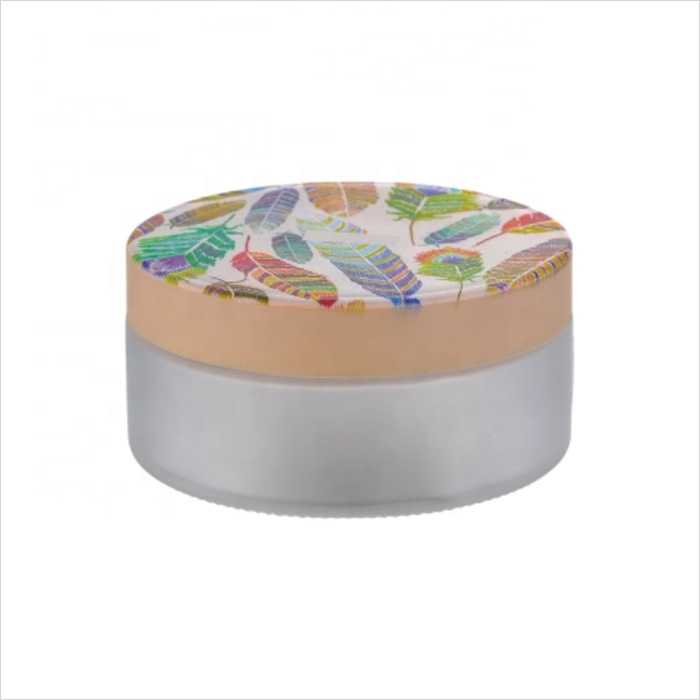 Hot Sale Glass Cosmetic Containers Winpack New Design Empty Frosted Glass Cream Jar 3D Printing On Cap Large With 200g