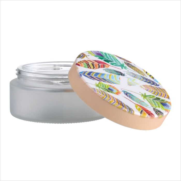 Hot Sale Glass Cosmetic Containers Winpack New Design Empty Frosted Glass Cream Jar 3D Printing On Cap Large With 200g