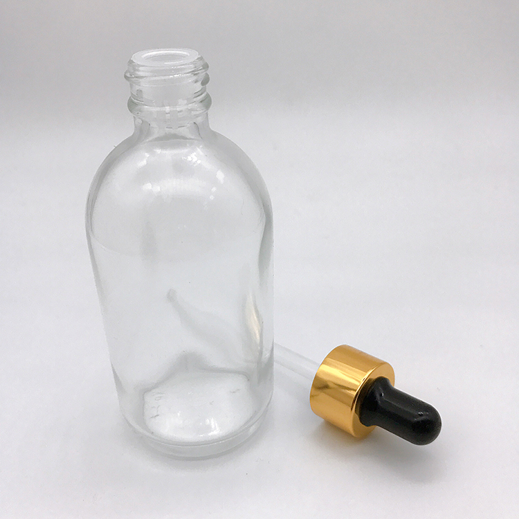 Hot Sale Glass Dropper Bottle 30ml 50ml 100ml Clear Dropper Bottle Flat Cylinder Bottle