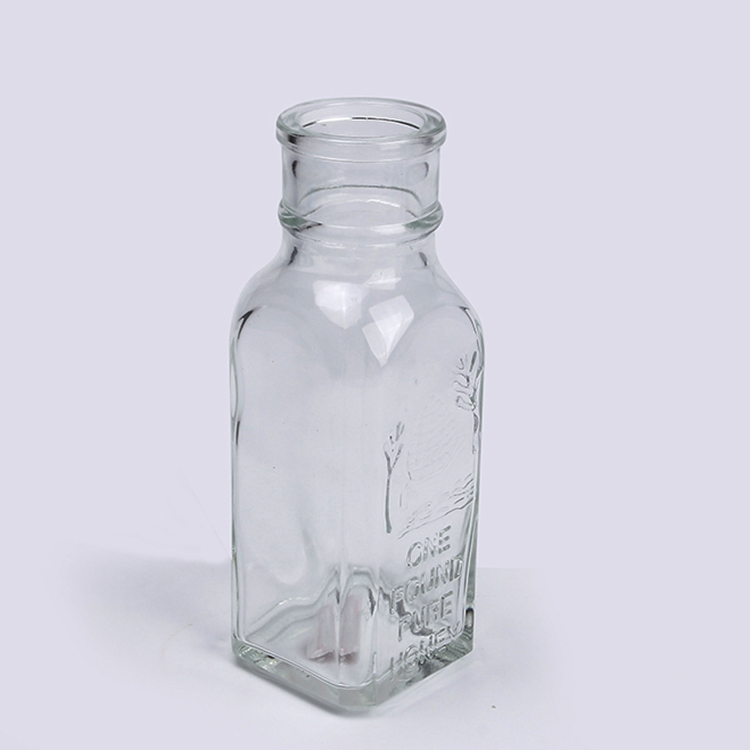 Hot Sale Glass Honey Jar Square Shape Honey Glass Bottle 8oz 250g