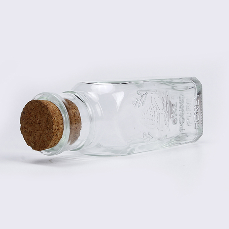 Hot Sale Glass Honey Jar Square Shape Honey Glass Bottle 8oz 250g