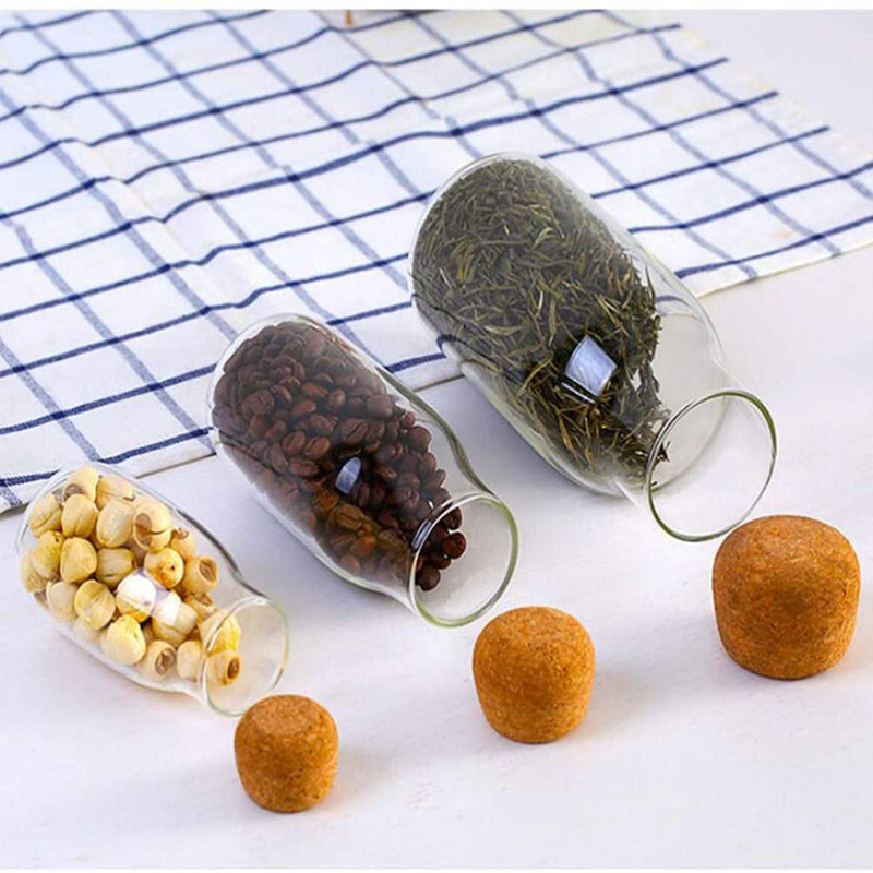 Hot Sale High Borosilicate Cylinder Clear Glass Jar ith Cork Lid