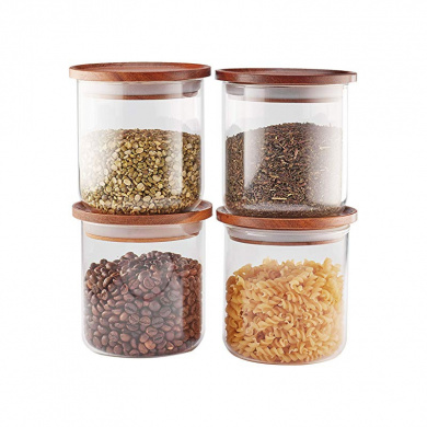 Hot Sale High Quality Airtight Food Storage Jar Square And Round Glass Jars With Lids